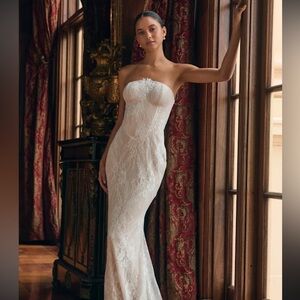 Lace Strapless Maxi Lulus